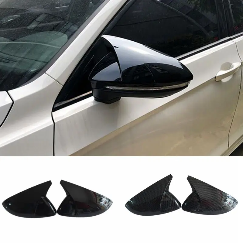 

2 pcs Side Wing Mirror Cover Caps Bright Black RearView Mirror Case Cover for VW Golf 7 MK7 7.5 GTD R GTI Touran L E-GOLF