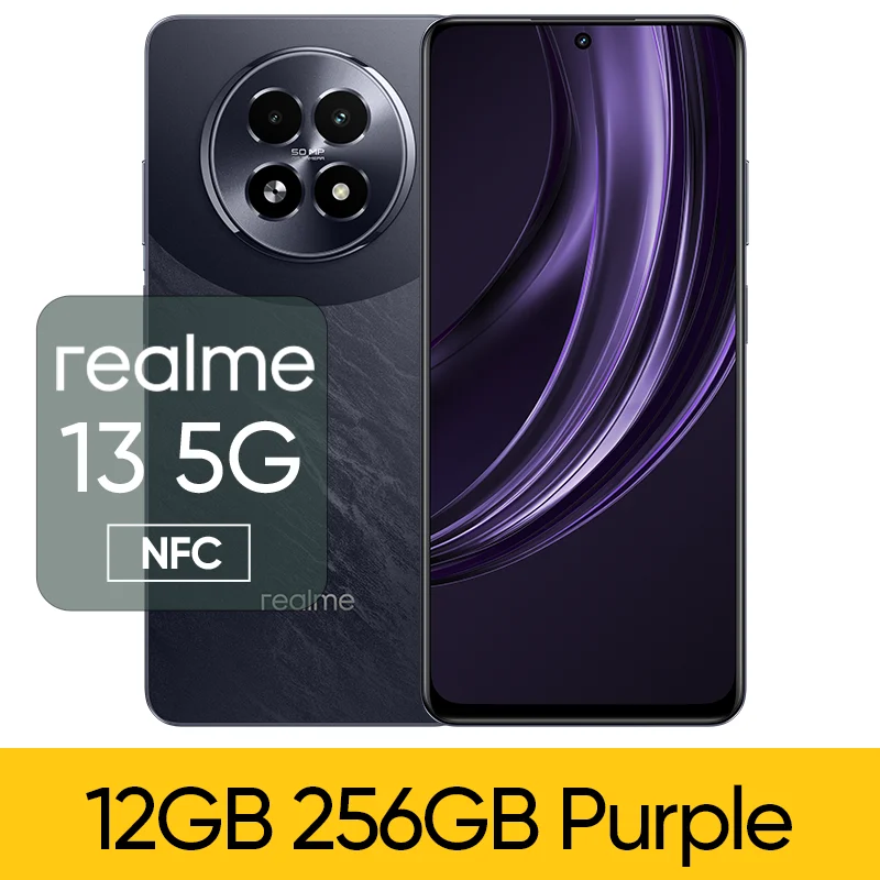 Versión rusa del teléfono inteligente realme 13 5G Dimensiones 6300 5G Chipset Cámara OIS de 50MP Pantalla de 120Hz Carga de 45W Batería de 5000mAh IP64