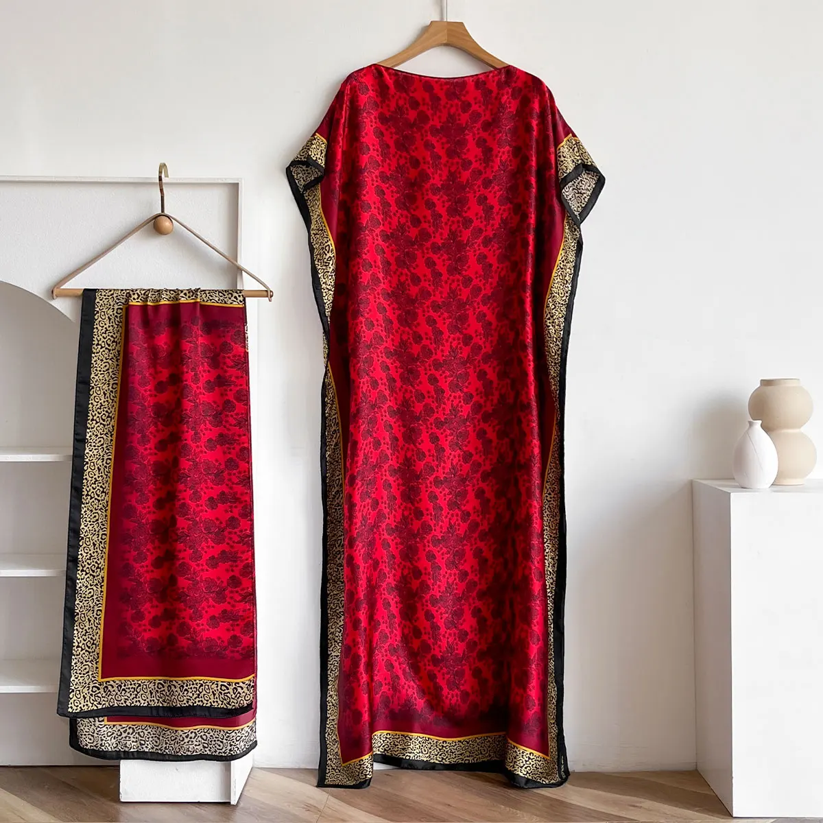 New 2025 Dubai Abaya For Women Summer Short Sleeve Cotton Dress Gold Stamping Loose Lady Maxi Islam African Dress With Big Scarf