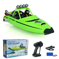 RC RTR Boat Lights Self Righting Jet Ship 2.4G Radio Control Racing Boat Model for Kids and Adults Outdoor Toys Gift for Boys 2