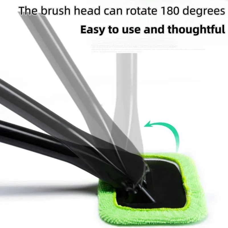 Car windshield defogging, wiping, cleaning brush