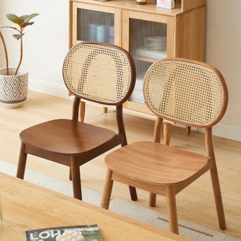 Rattan Wooden Cafe Dining Chairs Living Room Kitchen Ergonomic Dining Chairs Restaurant Modern Cadeira Home Furniture MR50DC