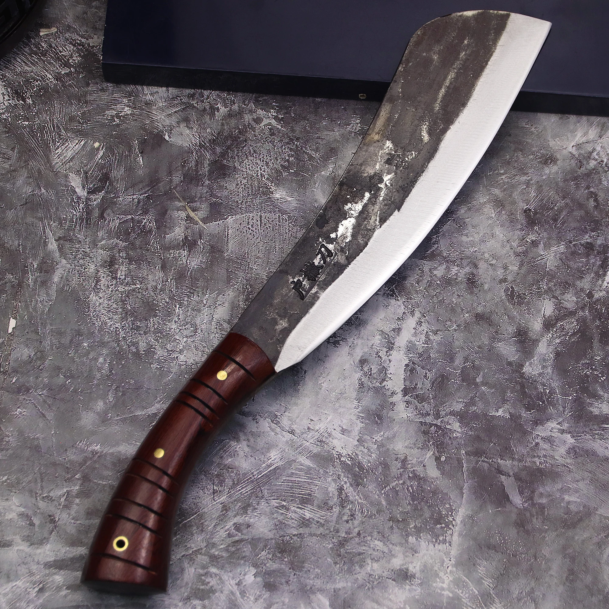 Japan High carbon steel forging (full Tang) multi-purpose agricultural knife + sheath, barricade knife, outdoor wood cutter 4