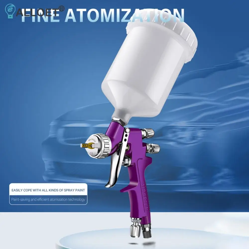HVLP Pneumatic Spray Paint Kit 1.3MM Nozzle Paint Airbrush Spray Tool for Automotive Furniture Leather Repair
