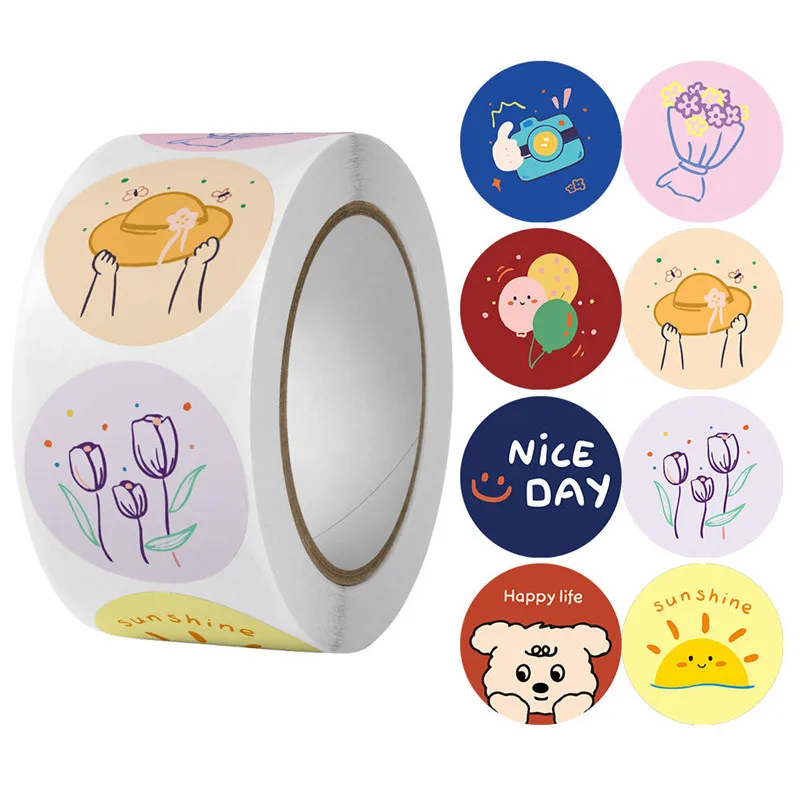 

500pcs Cute Thank You Sticker Children Sealing Labels Sticker for Gift Envelope Kid Gift Packaging Decorative Stickers