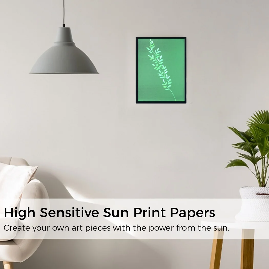 24 Sheets Colorful Sun Print Paper Kit Sun Art Papers High Sensitive Cyanotype Papers Nature Sun/Solar Printing Art