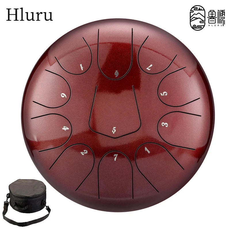 

HLURU Glucophone 10 Inch 11 Note Steel Tongue Drum 11 Note Music Drum Ethereal Drum D Tone Yoga Meditation Percussion Instrument
