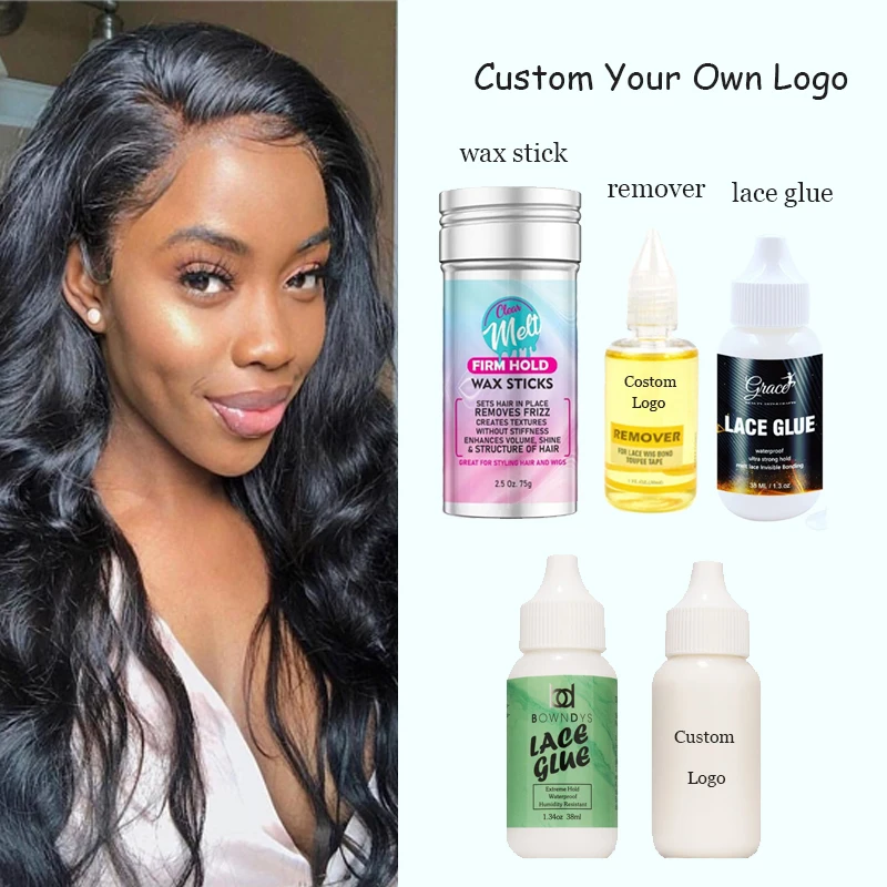 CustomLogoStickerLaceWigGlueHairGlueRemoverWaxStickForWig