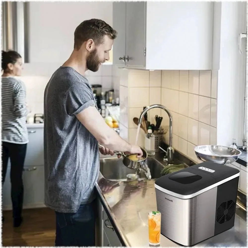 

Ice Machine, 26-Lb. Portable Ice Maker - Stainless Steel