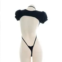 Ensemble de sous-vêtements Bandage à bretelles Sexy, dos nu, une pièce, Costume de Bikini, pyjama pour femmes, uniforme de Lingerie, Cosplay 3