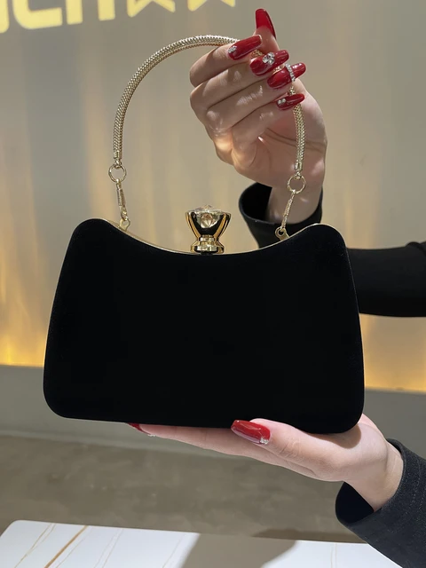 Black Satin Clutch Purse Elegant Box Evening Bag  Clutch purse black,  Wedding clutch purse, Black clutch bags