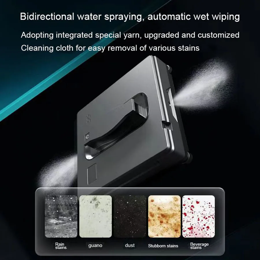 PuRuiKai Robot Window cleaner,Dual Water Spray,Smart Memory,High Vacuum Suction, Laser Sensor, Home Wall Glass Cleaning Robot 6