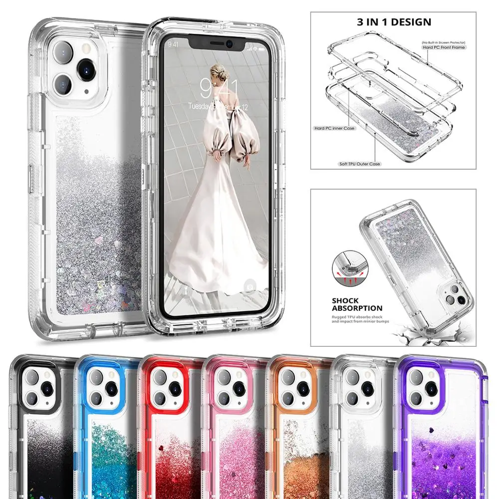 Apple iPhone 11 Case, Glitter Bling Heavy Duty Shock Proof Hybrid