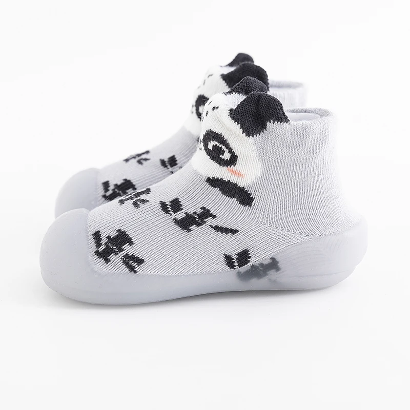 New Autumn Winter Toddler Baby First Shoes 6M-3Y Children's Indoor Anti-Slip Cartoon Socks Shoes Rubber Sole Cotton Pre Walkers 4