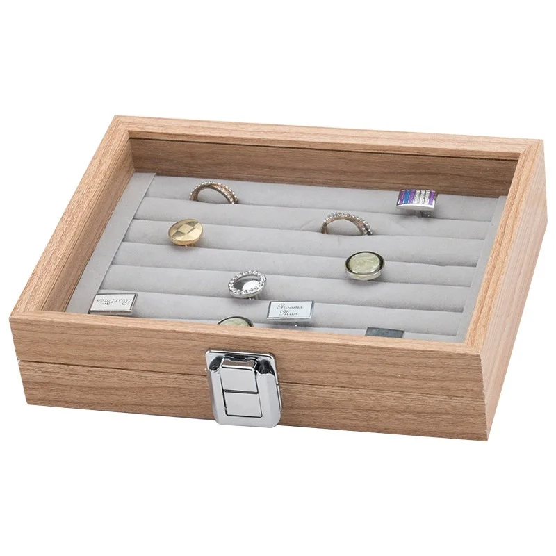 Wooden Jewellery Storage Boxes Earring Necklace Ring Jewellery Organizers Boxes Display Stand Case Holder Women Home Decor