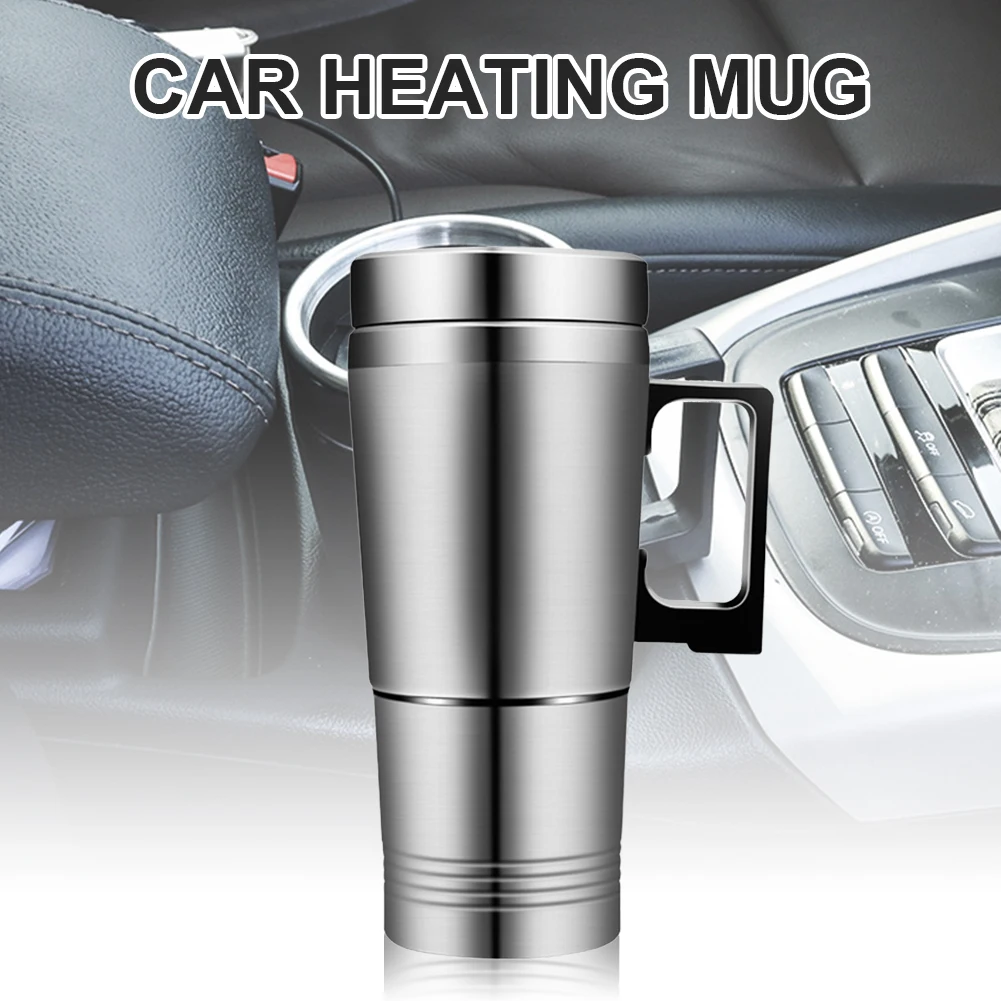 

12V/24V Car Heating Cup Stainless Steel Electric Kettle Outdoor Travel Camping Electric Heated Cup Water Coffee Milk Thermal Mug