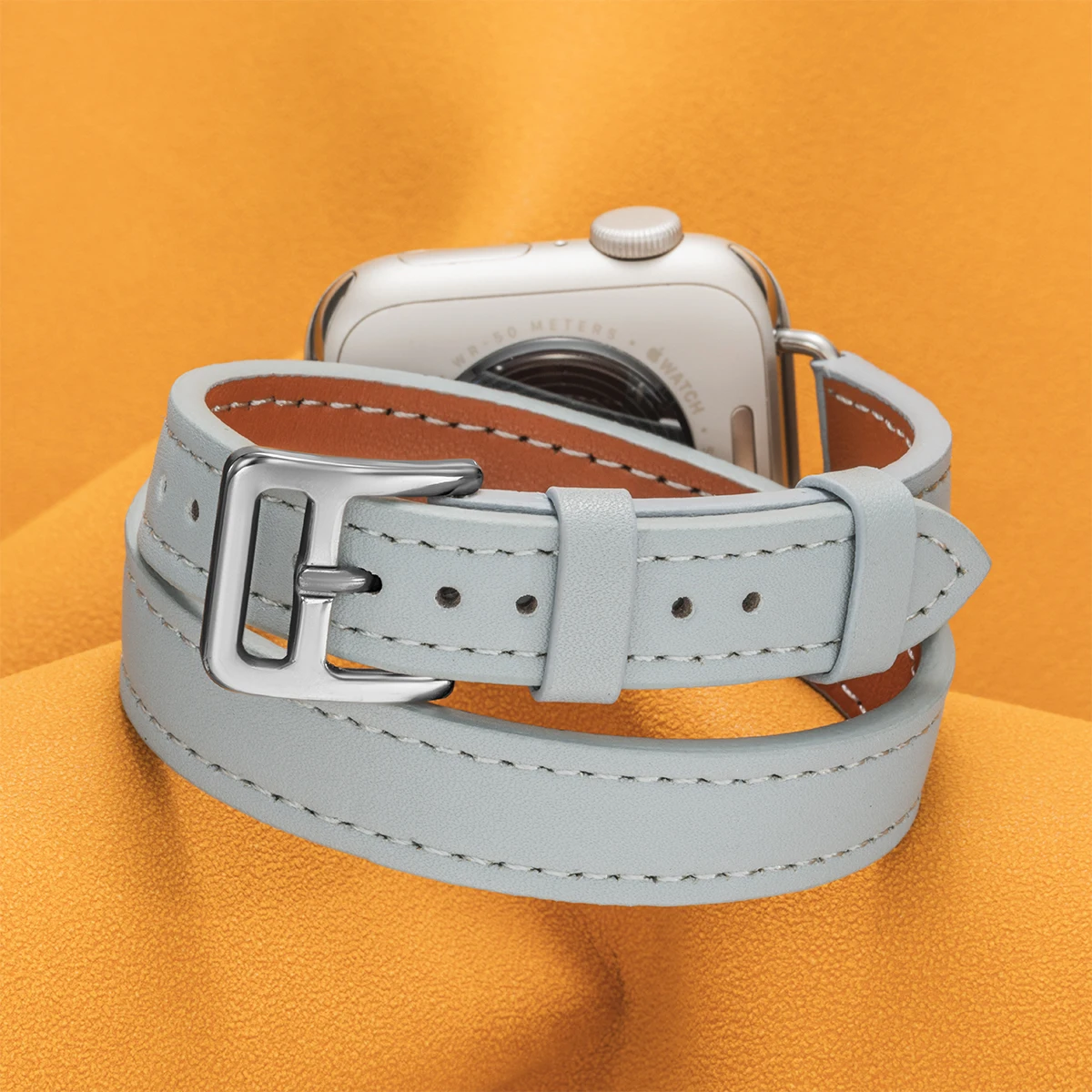 Double Tour Leather Strap for Apple Watch - Stylish Band for All Series