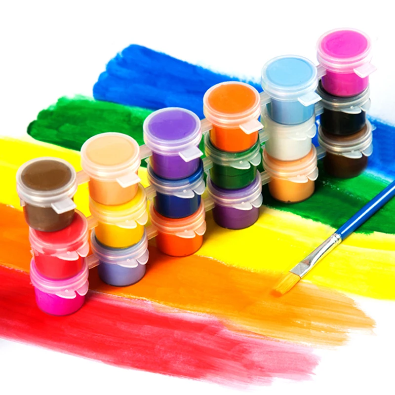 3ML/5ML 6/8 Colors Kids Drawing DIY Acrylic Paint Waterbrush Pigment Set, For Clothing Textile Fabric, Paper,  Bamboo, Leather