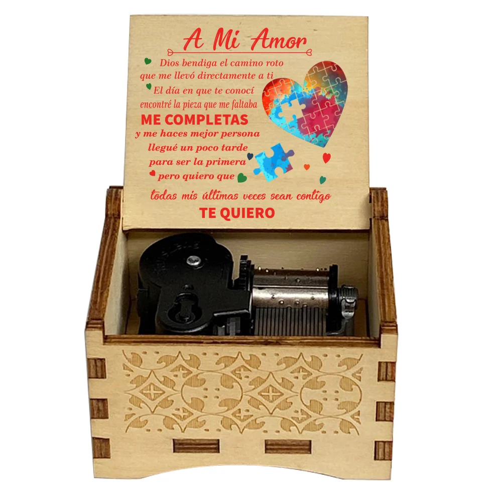 Wood Carving and Color Printing Music Box for Deautiful Wife, Daughter/Son Holiday Gift Christmas gift You Are My Sunshine Music