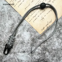 Deluxe Adjustable Heavy Metal Lanyard with Handmade Keychain & Anti - Lost Neck Strap (Grey)