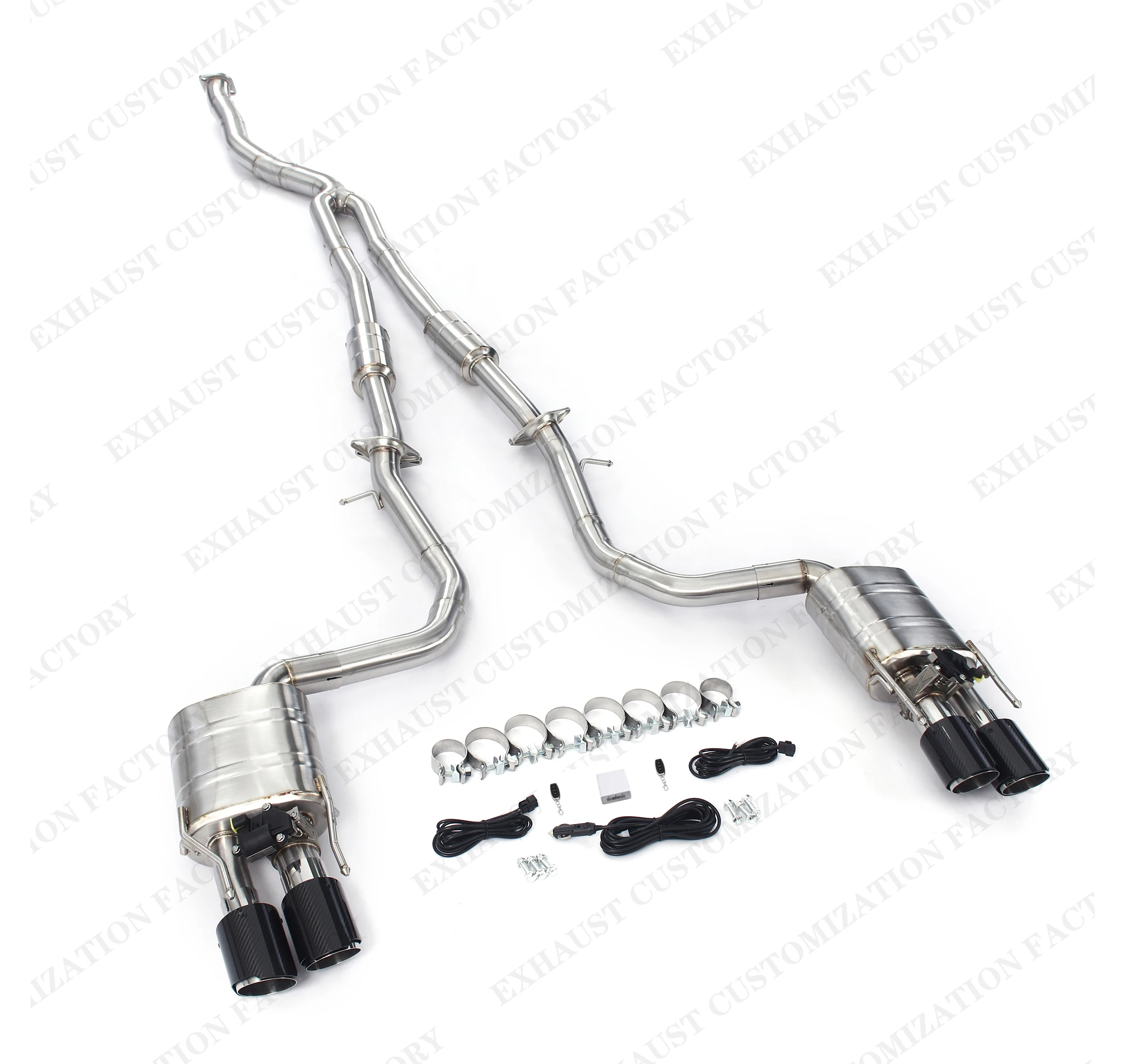 Performance Brushed Catback Exhaust System for Lexus IS200T 2.0T Dual Valved Muffler Electronic Vacuum Valve Customizable Remote