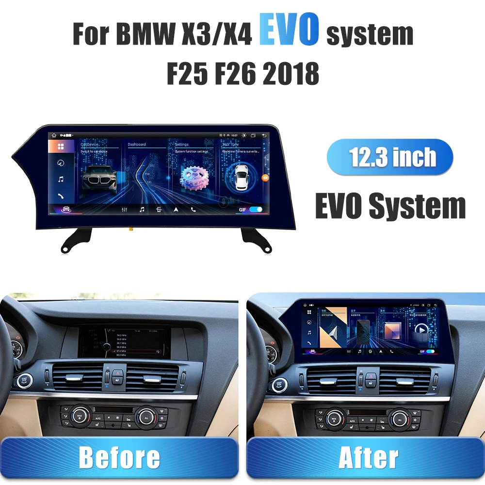 LCD Digital Dashboard Cluster Panel Cockpit Voor For BMW X3 X4 (CIC NBT EVO system) F25 26 2010-18 Car Radio Android 13.0 Player