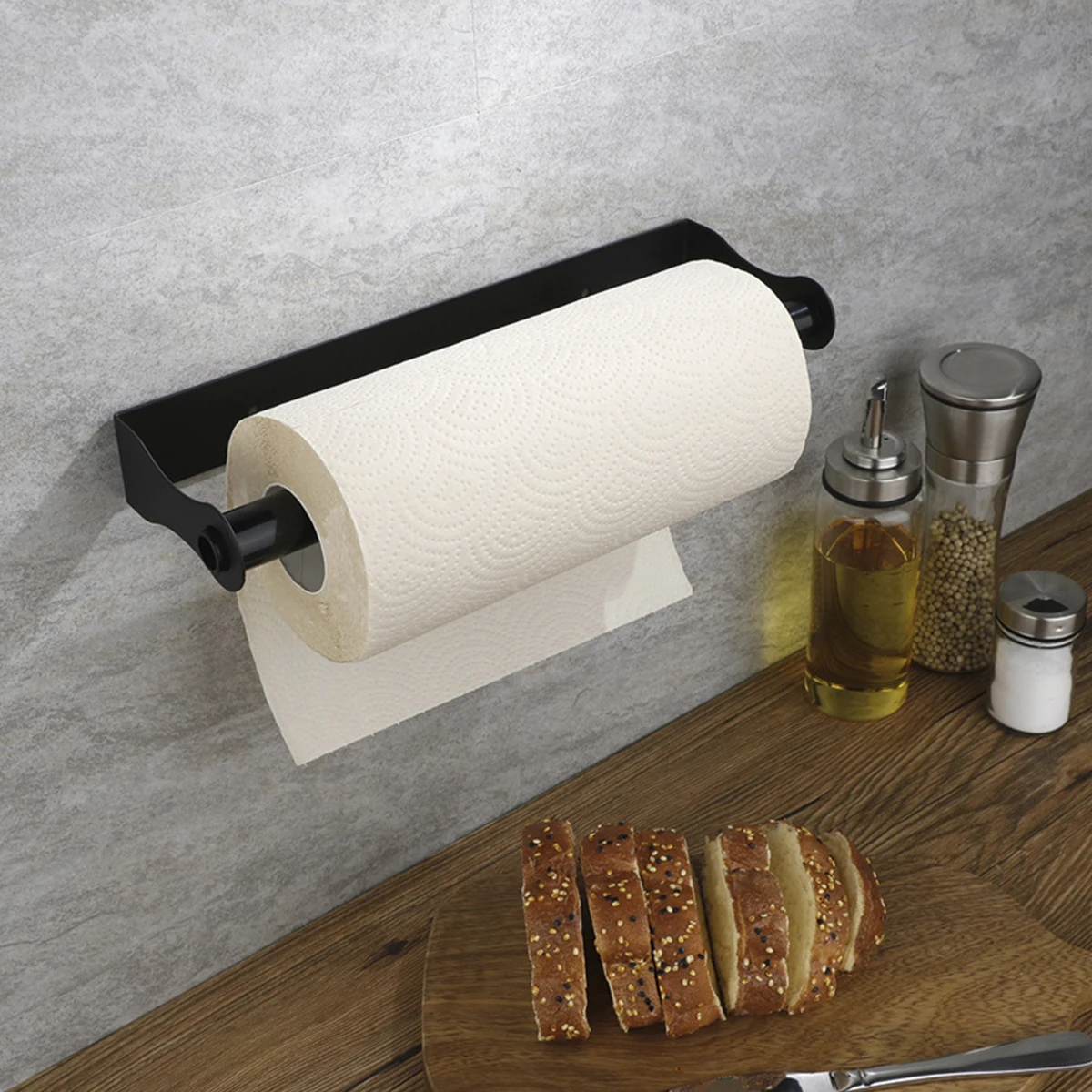 1/2Pcs Paper Towel Holder Under Cabinet Stainless Steel Toilet Roll Holder Multi-role Bathroom Towel Rack Kitchen Storage Rack