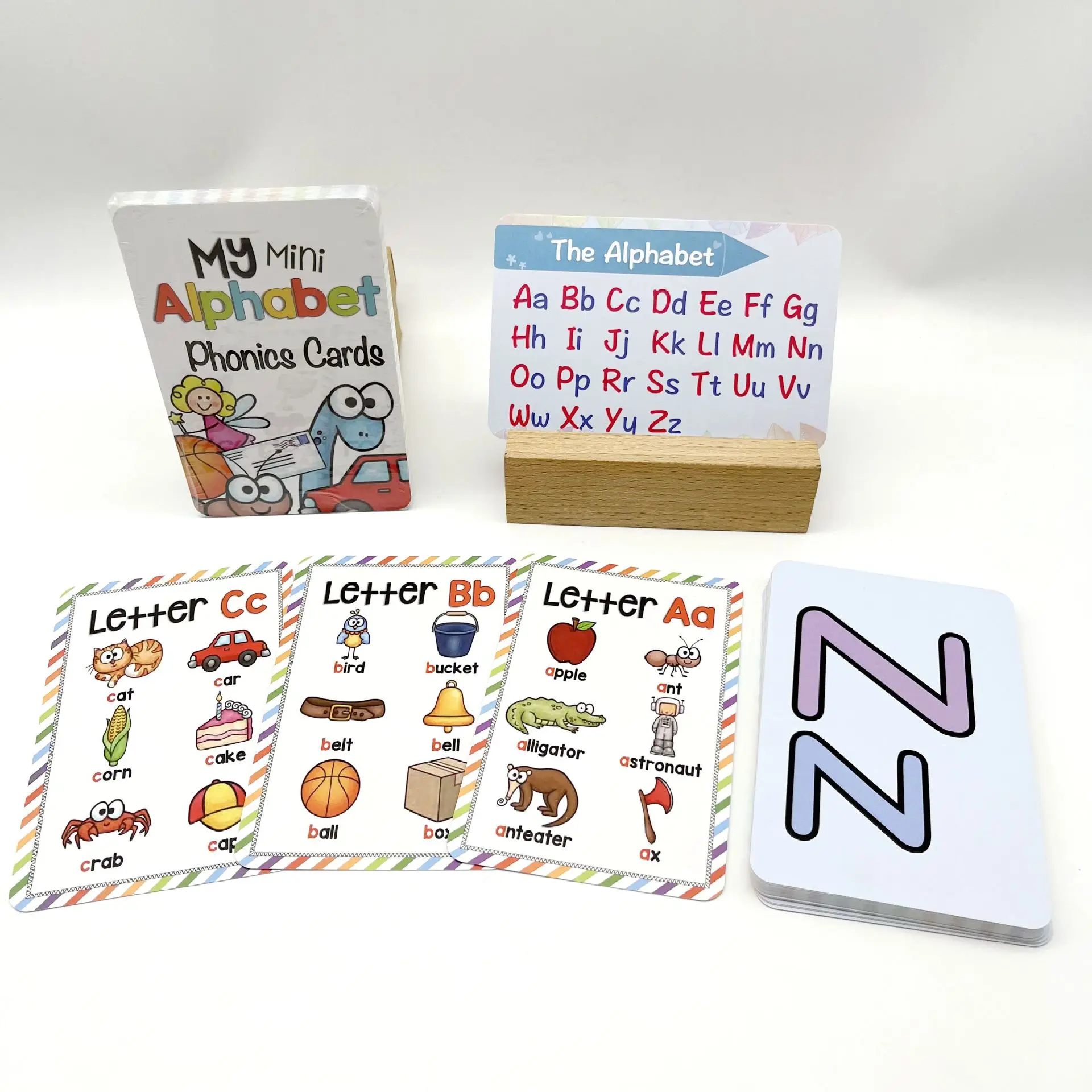 English 26 Letters Alphabet Phonics Pocket Flash Cards Early Educational Learning English Word Toys 5