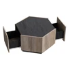 Coffee Table Hexagonal Wood Rural Style Table with 2 Storage Drawers Center Table For Living Room Bedroom Furniture 5
