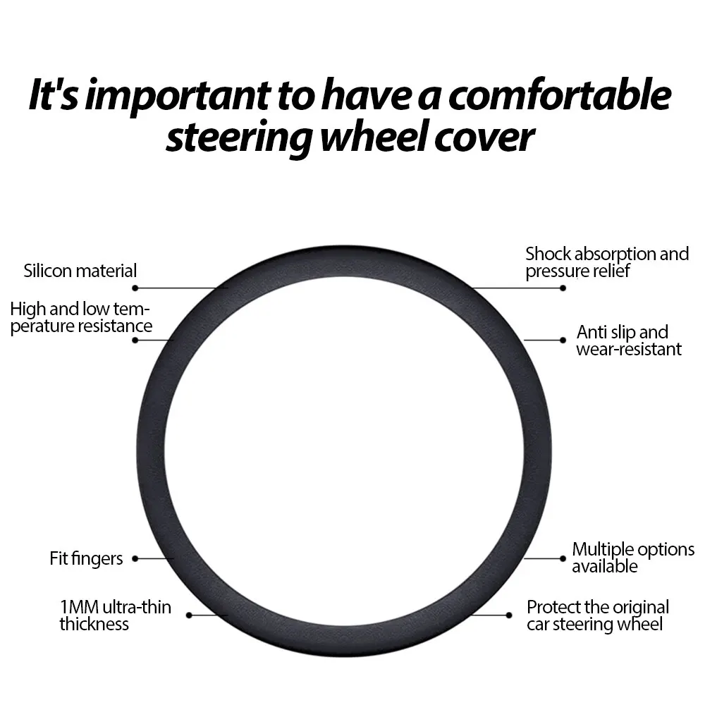 Steering Wheel Cover Universal Car Silicone Elastic Non-Slip