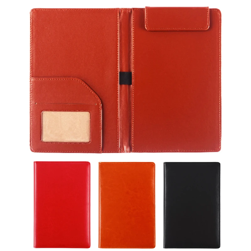 PU Leather A5 File Folder Clipboard Document Clip Business Meeting