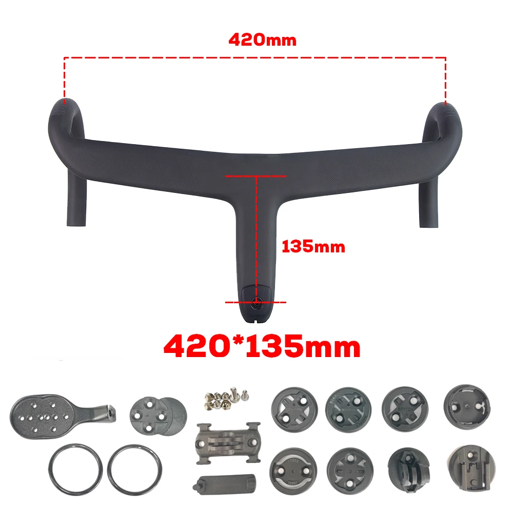 Guidon Intégré Di2 Carbone - Cockpit Vélo Route - Routage Interne - 400mm