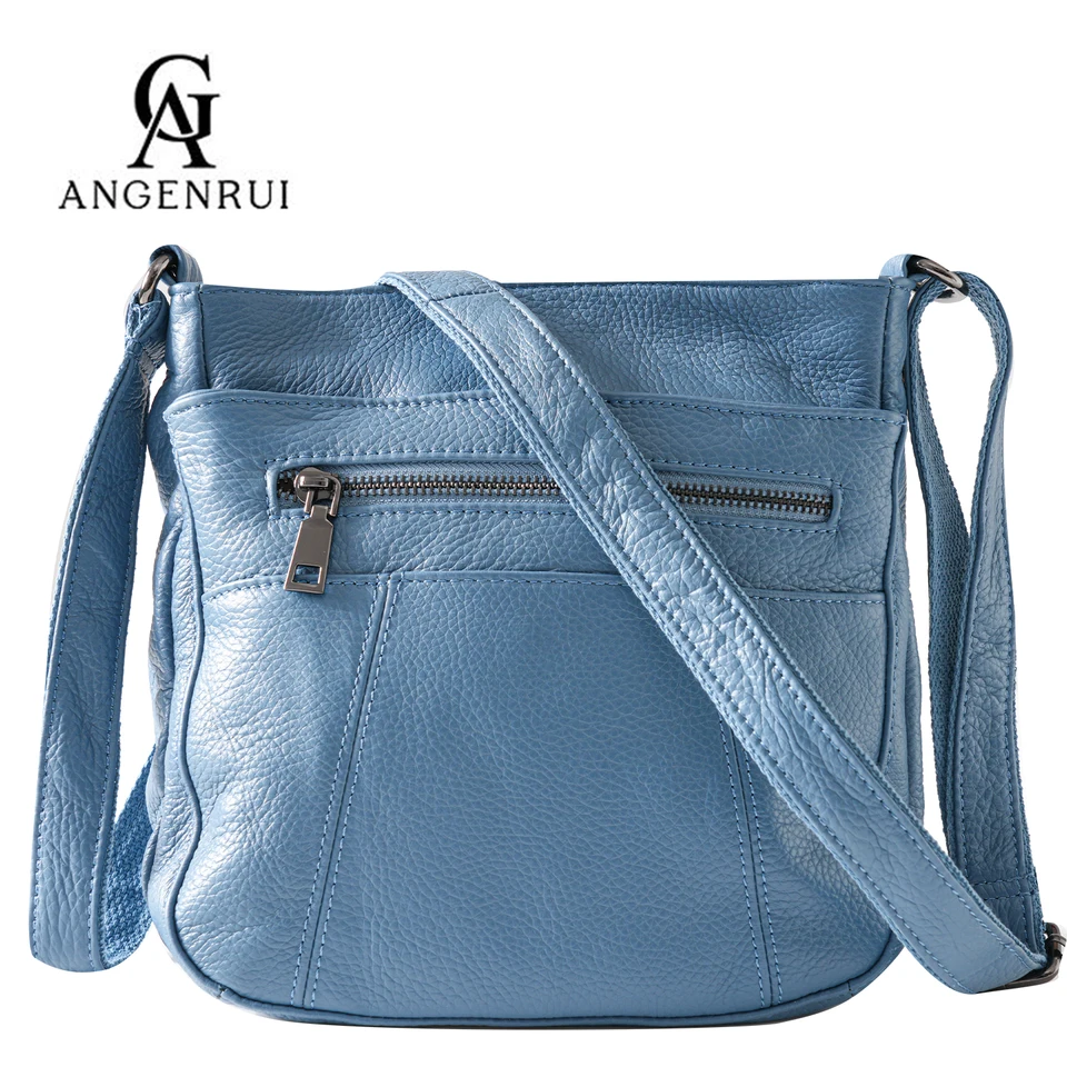 ANGENGRUI Neue lässige Umhängetasche aus echtem Leder für Damen mit mehreren Fächern_voghion.com