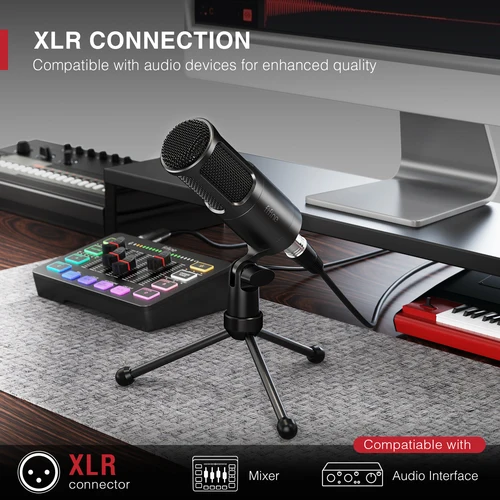 FIFINE XLR 다이나믹 마이크, 카디오이드 패턴 보컬 팟캐스트 마이크, 스트리밍, 더빙, 비디오 녹화용 금속 마이크, K669D 3