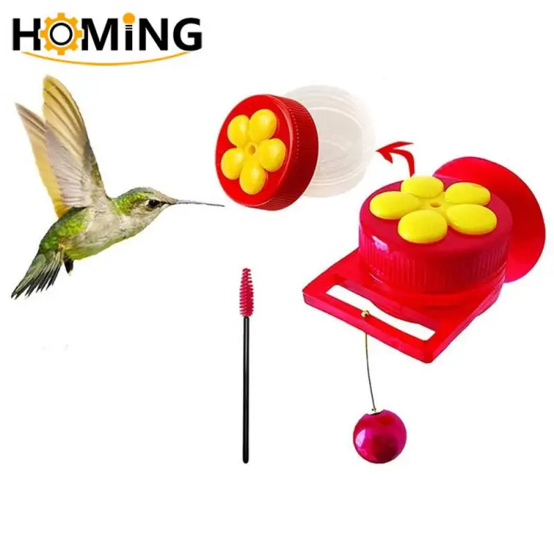 Bird Feeder Handheld Hummingbird Feeder With Suction Cup Outdoor Garden Window Hummingbird Drinker With Brush Bird Accessories bird food holder