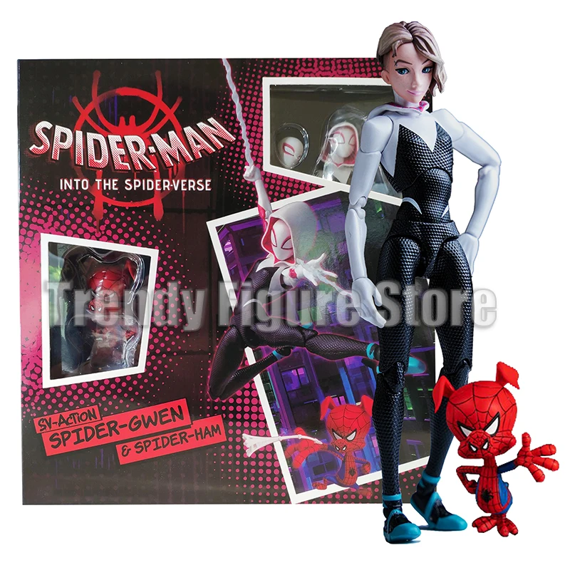 Anime Sentinel Spider Wen Figure Marvel Sv Action Wen Stacy Miles Morales Action Figures Spiderman In The Spider-Verse Toys