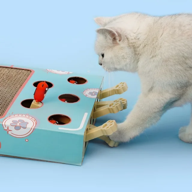 Cat Toy Whack-a-Mole Cat Scratching Board Toy Grinding Claw Rest Play Funny CatInteractive Multifunctional Cat Supplies 2