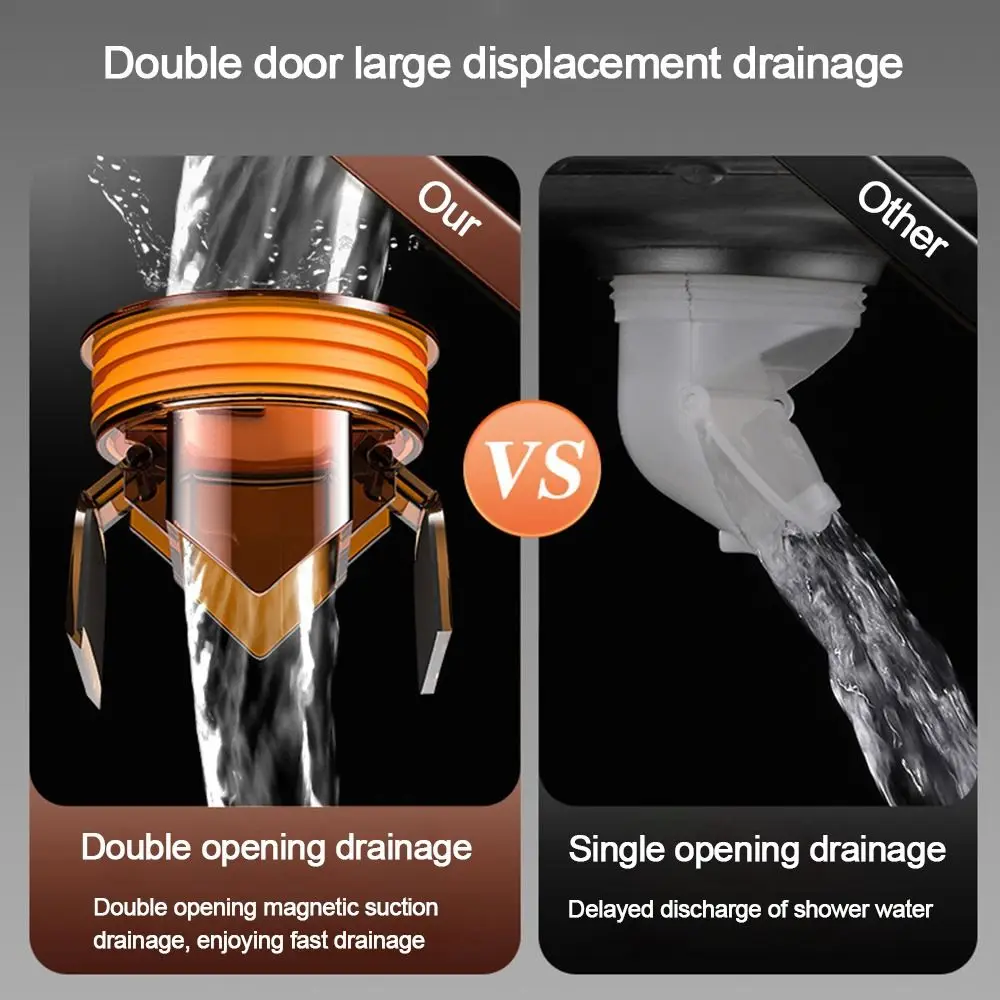 Drain Filter Floor Drain Drain Strainer Floor Drain Filter Shower Drain Backflow Preventer Shower Floor Drain Universal Anti-odor Fast Drainage Dectable Double opening Filter