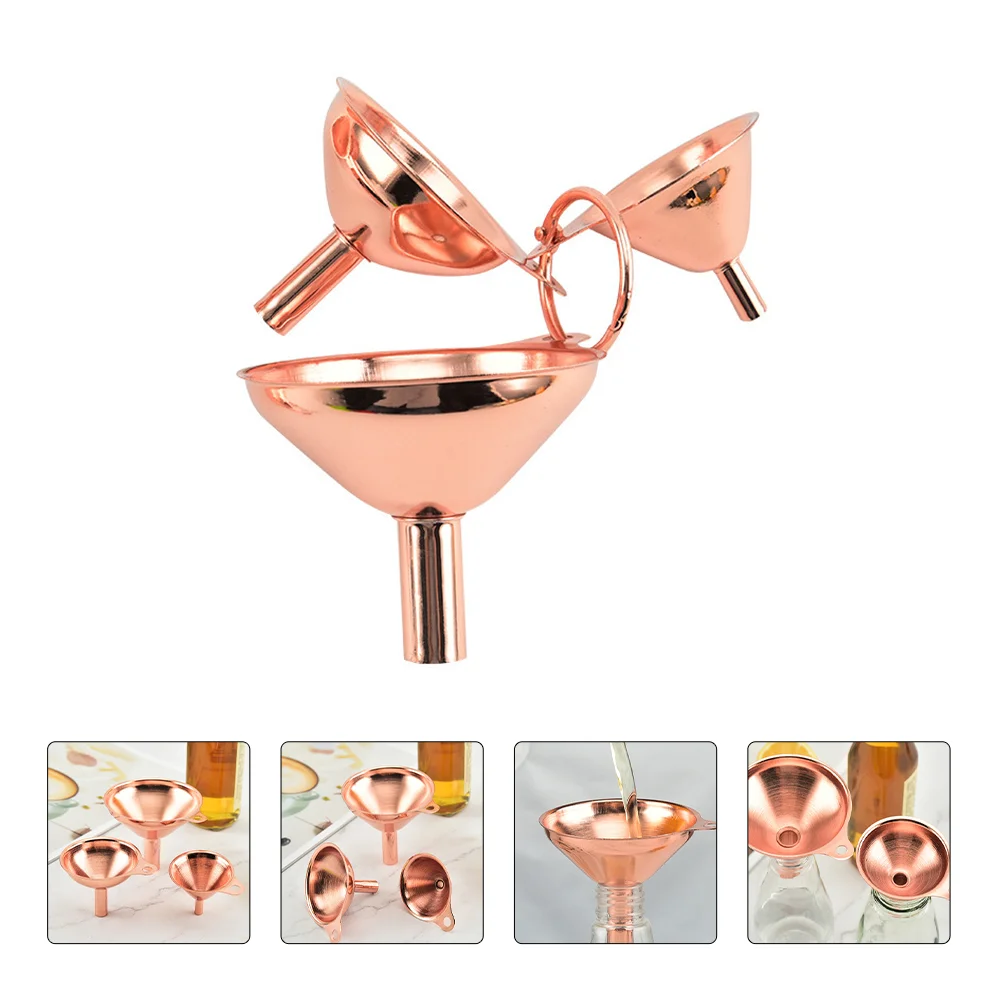 

3 Pcs Funnel Oil Funnels Liquid Collecting Hopper Metal Conical Separator Stainless Steel Kitchen