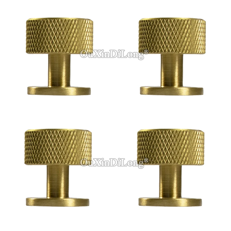 

4PCS Solid Pure Brass Knurled Furniture Pulls Handles Drawer Knobs Cupboard Wardrobe Dresser Shoe TV Wine Cabinet Pulls Knobs