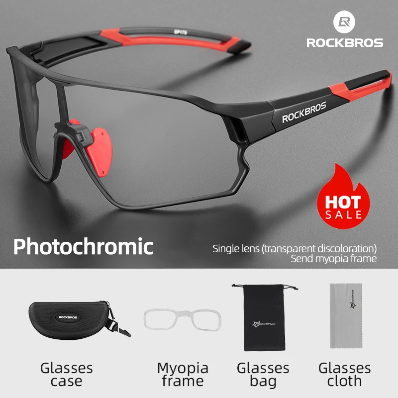 ROCKBROS Cycling Glasses Photochromic MTB Road Bike Glasses UV400 Protection Sunglasses Outdoor Eyewear Sport Goggles Equipment