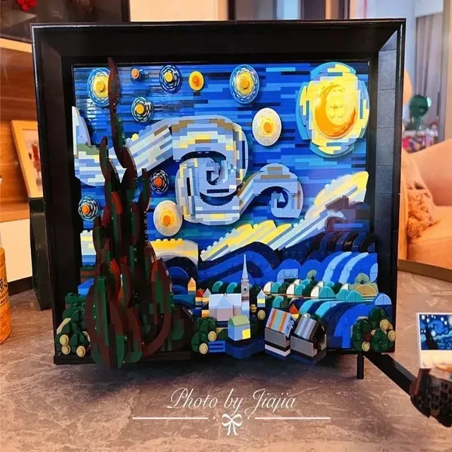 Compatible 21333 Vincent Van Gogh The Starry Night Building
