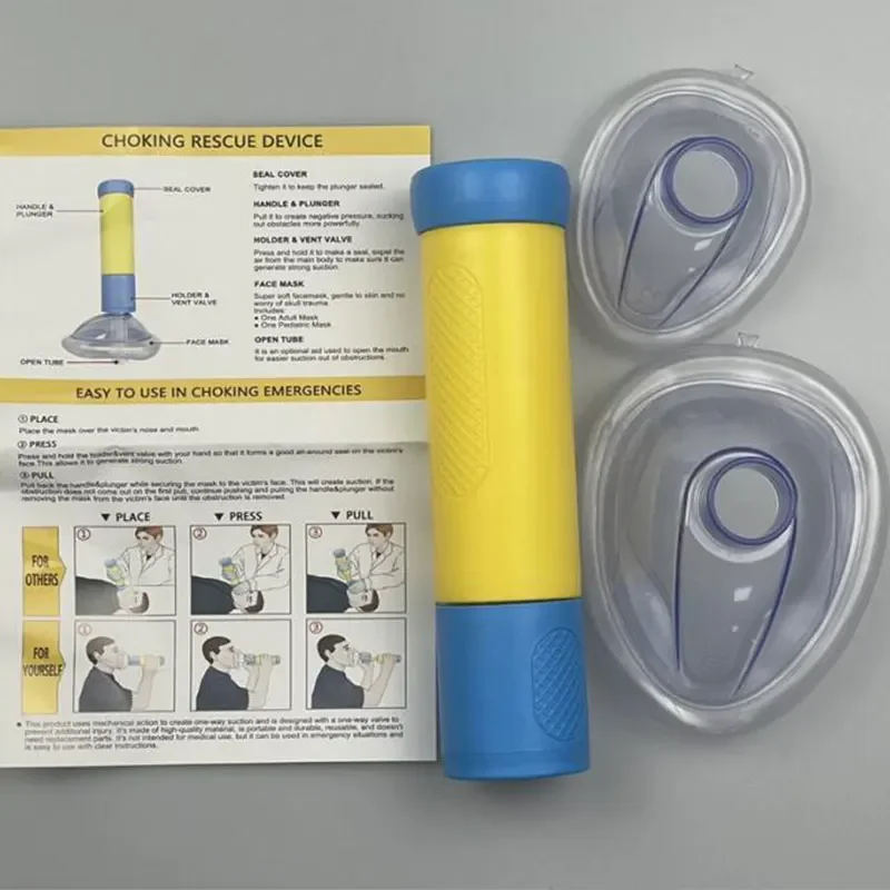 portable anti -family device, asphyxiation, emergency, life savings, suction, vac, antiastres device, first aid kit for childre