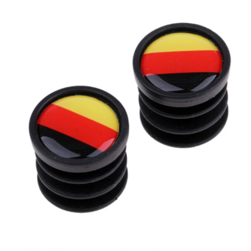 1 Pair Bicycle National Flag Handlebar End Plug For MTB Mountain Road Bike Grips Cap Covers End Stoppers 22mm Diameter