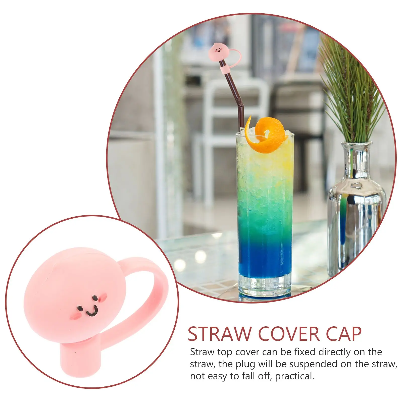 8 Pcs Straw Plug Dust Hat Tip Cover Drinking Covers Cap Silica Gel Topper Toppers for Tumblers