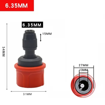 หัวจับดอกสว่านไฟฟ้าแบบเปลี่ยนเร็ว 1 ชิ้น สำหรับดอกสว่านขนาด 6.35 มม. สำหรับสว่านไฟฟ้า อุปกรณ์เสริมเครื่องมือไฟฟ้า 9