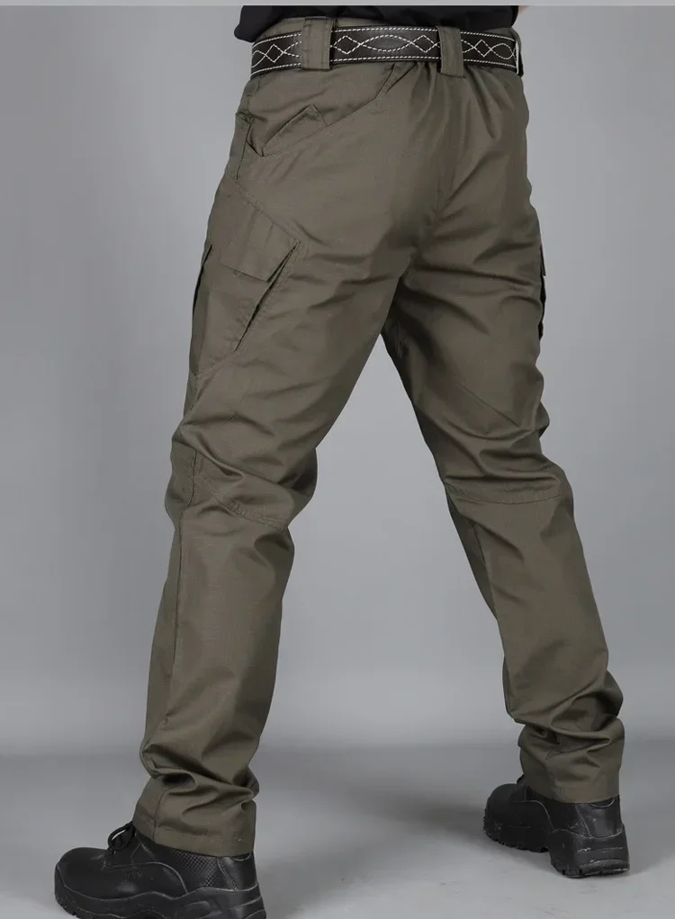 Spring Autumn Male High Waist Loose Casual Tactical Cargo Pants Hombre Chic Pockets Oversized Straight Trousers Men's Clothing