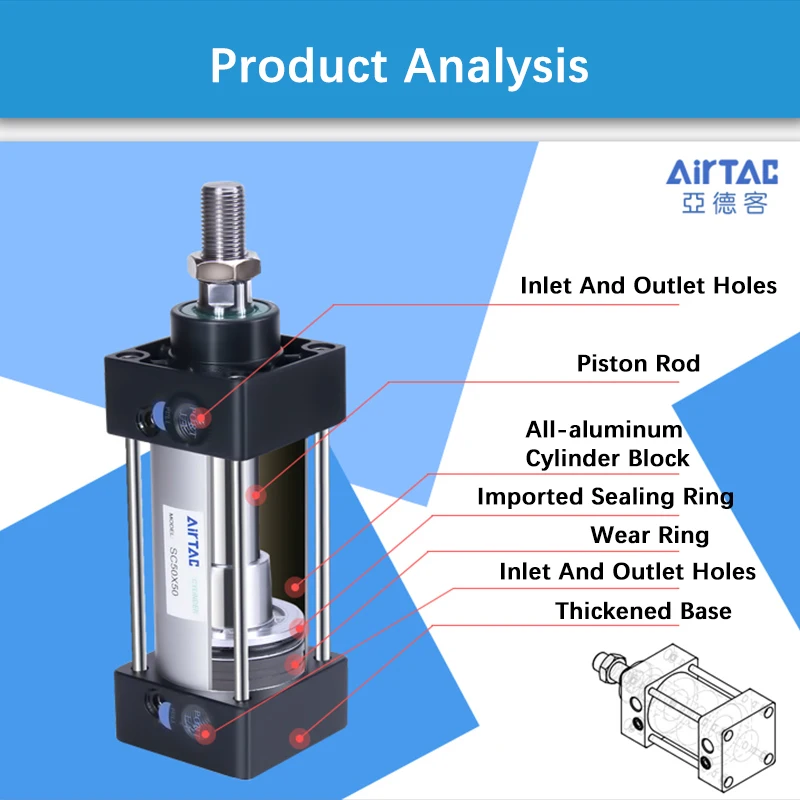 Authentic AIRTAC Standard Cylinder SC32X25 * 50X75X100X125X150X200/250X300/500