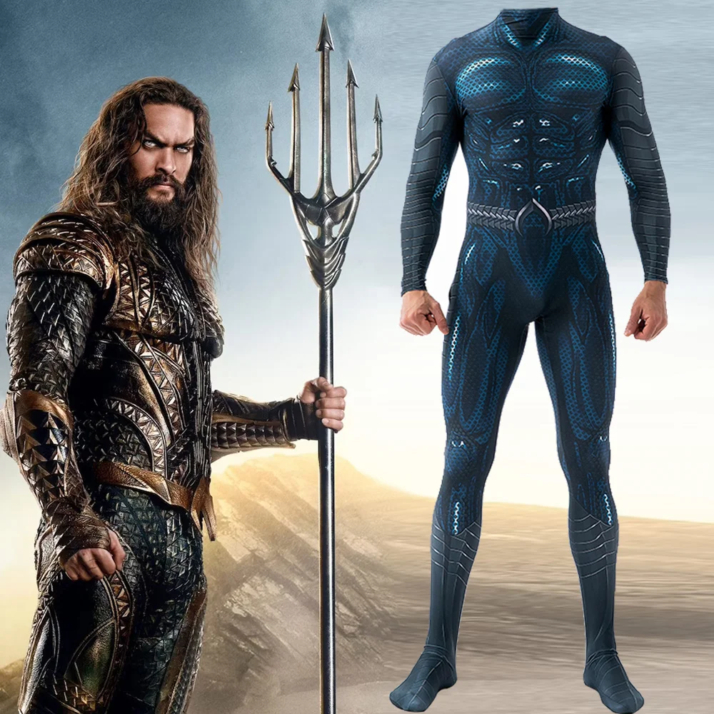 Moive Aquaman 2 Cosplay Arthur Curry Costume Supereroe Spandex Zentai Abiti Aquaman 2 Costume Di Halloween Tute Per Bambini Adulti