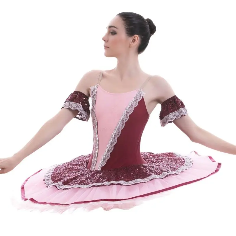 

BLL054 Burgundy Pre-professional ballet tutu women and Girl Stage ballet costumes tutu ballerina tutu